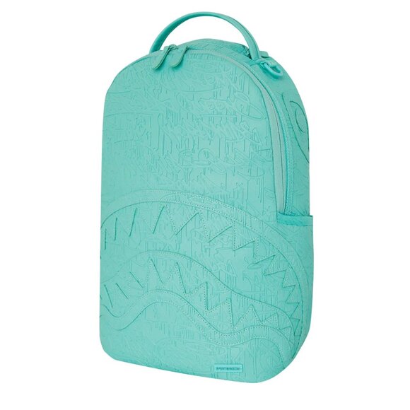Sprayground Aqua Noir Embossed Backpack🔥New Teal Bookbag Large School Bag - Picture 5 of 9